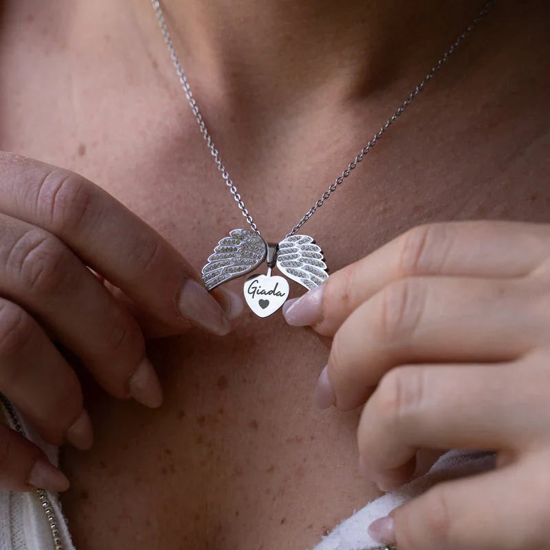 Personalized angel necklace