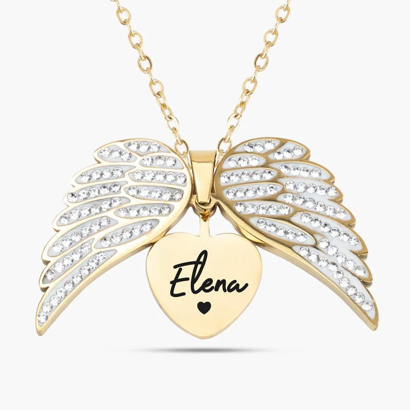 Personalized angel necklace