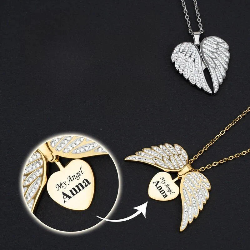 Personalized angel necklace